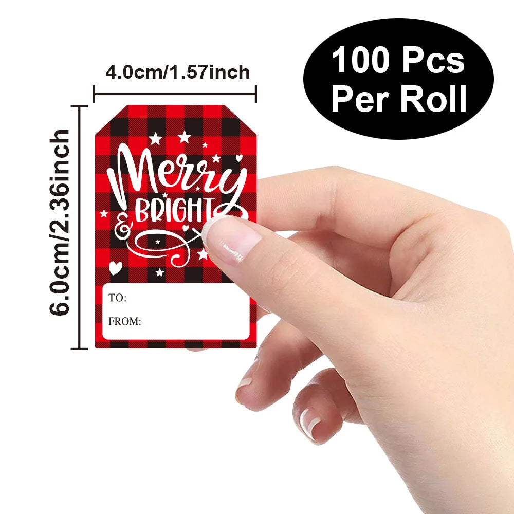 100Pcs Christmas Gifting Labels
