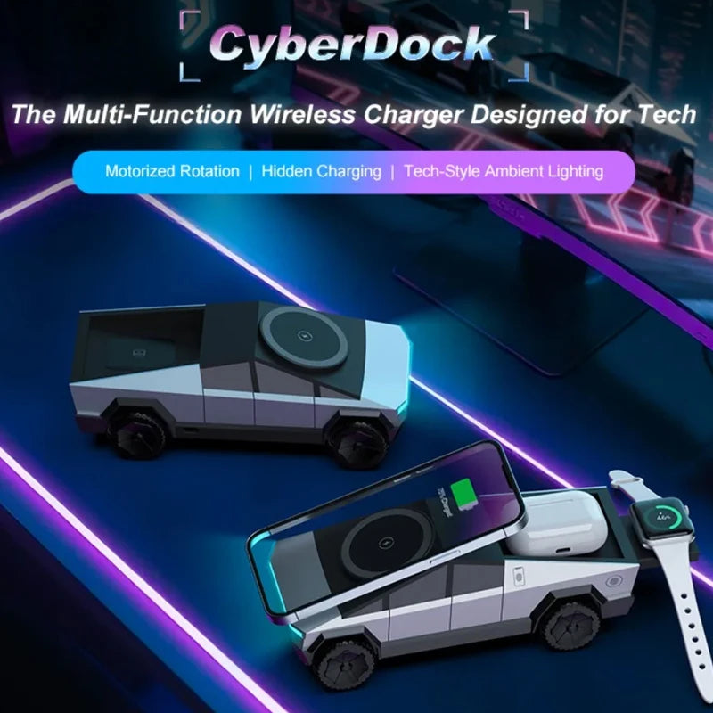 3 in 1 Cybertruck Magnetic Wireless Charger