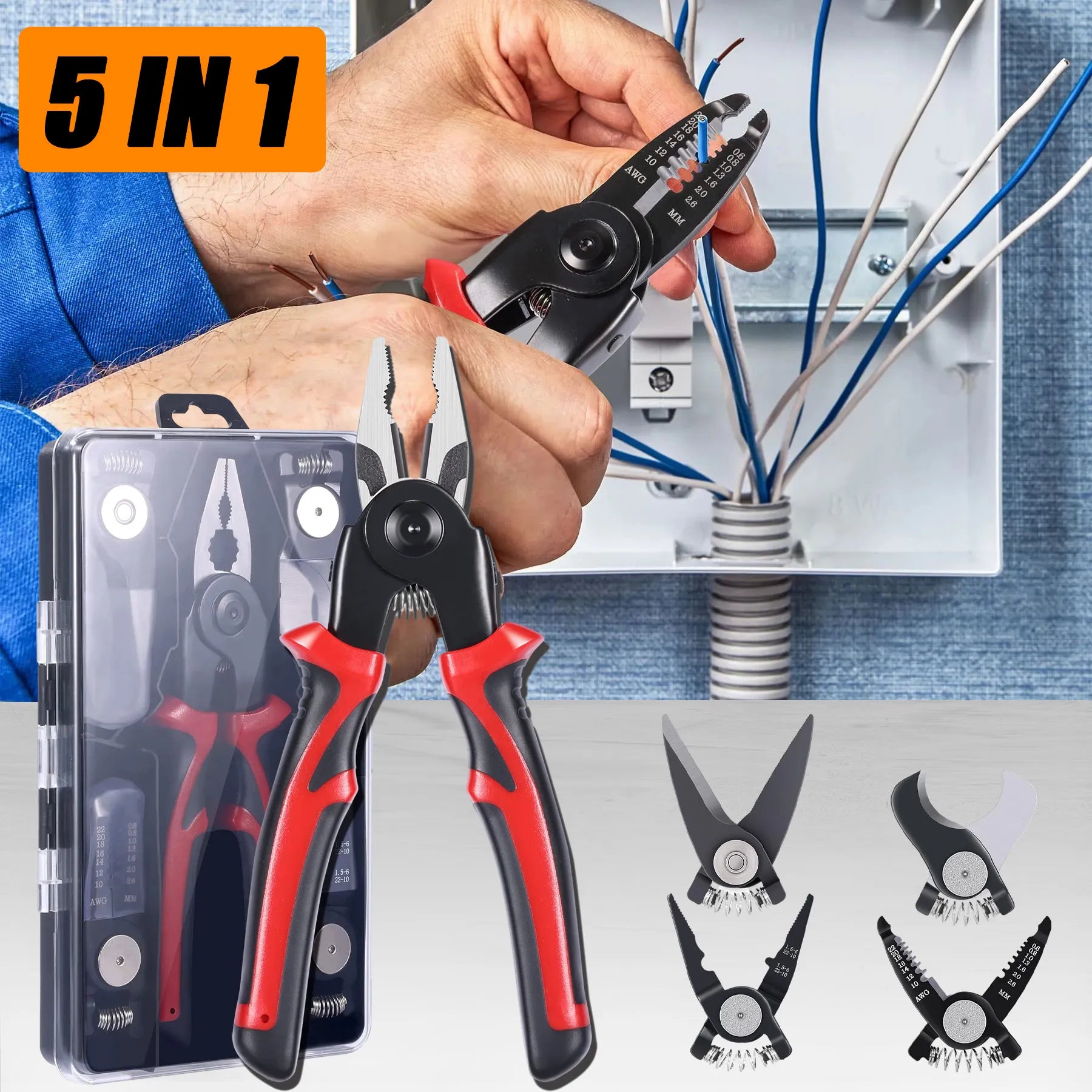5 IN1 Multifunctional Replaceable Wire Stripper