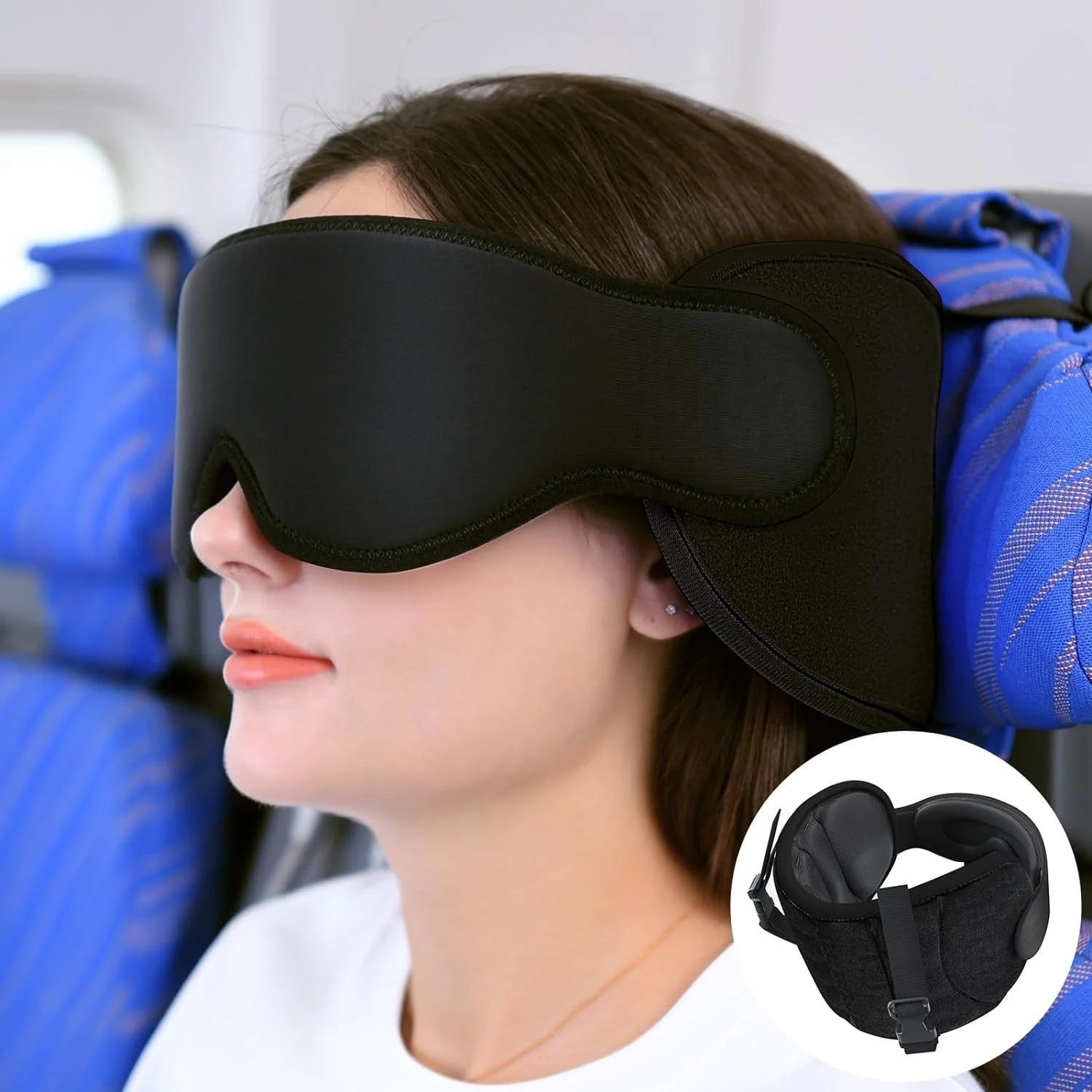 2 in 1 Comfort Headrest Blackout Eye Mask