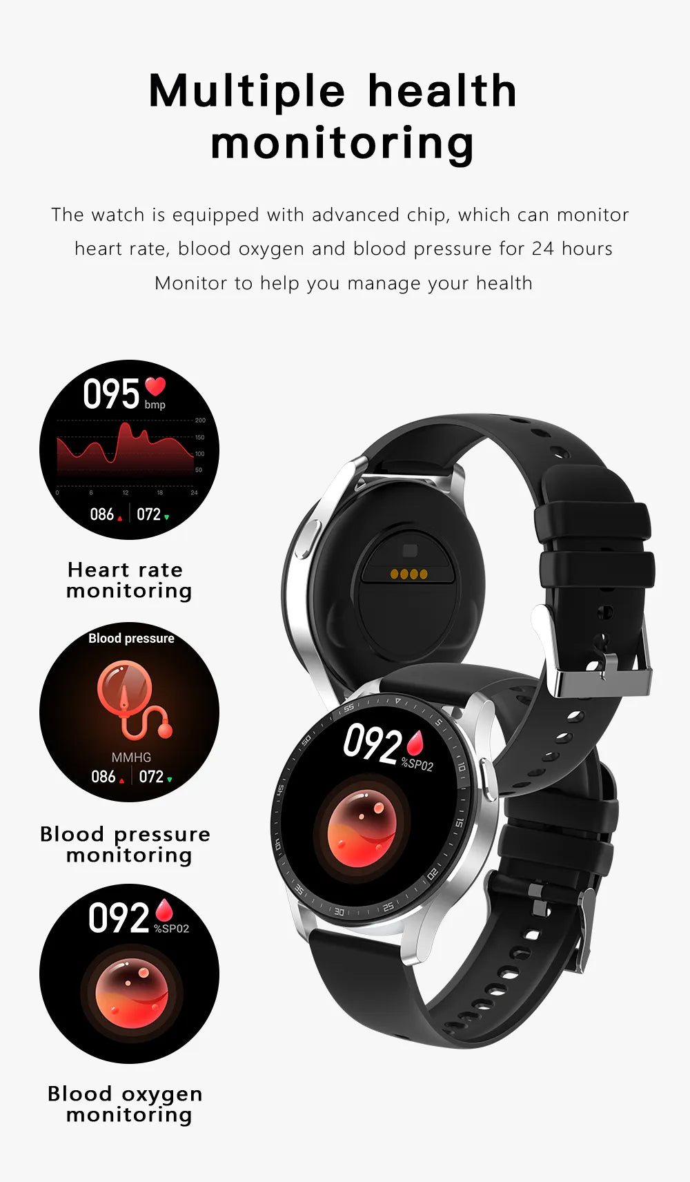 Two In One Smart Watch With Bluetooth Earbuds