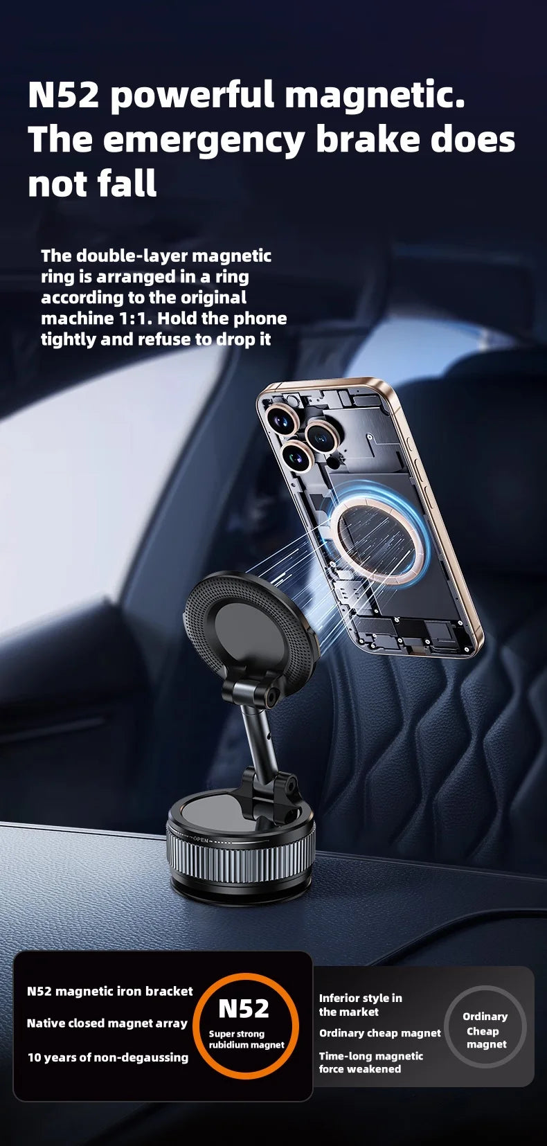 360° Rotatable Vacuum Magnetic Phone Holder