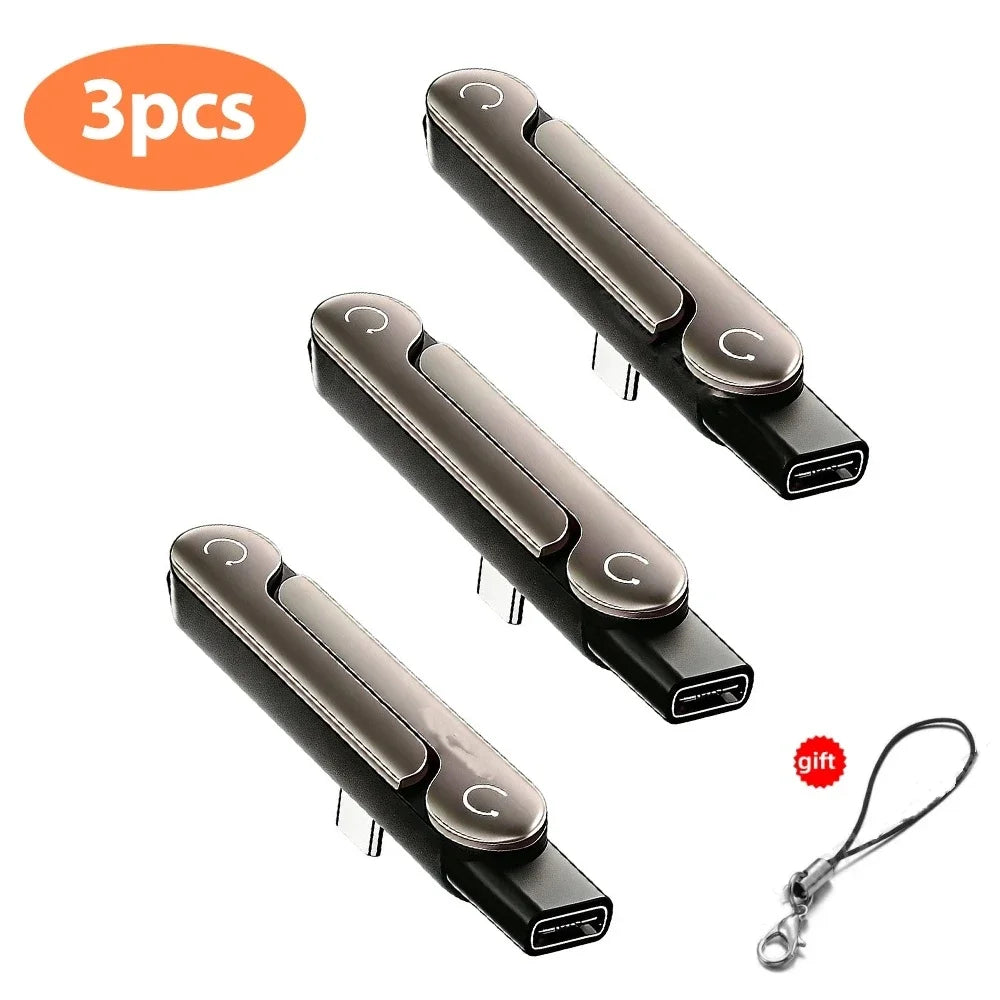 2 in 1 Type C Fast Charging Adapter with Phone Stand