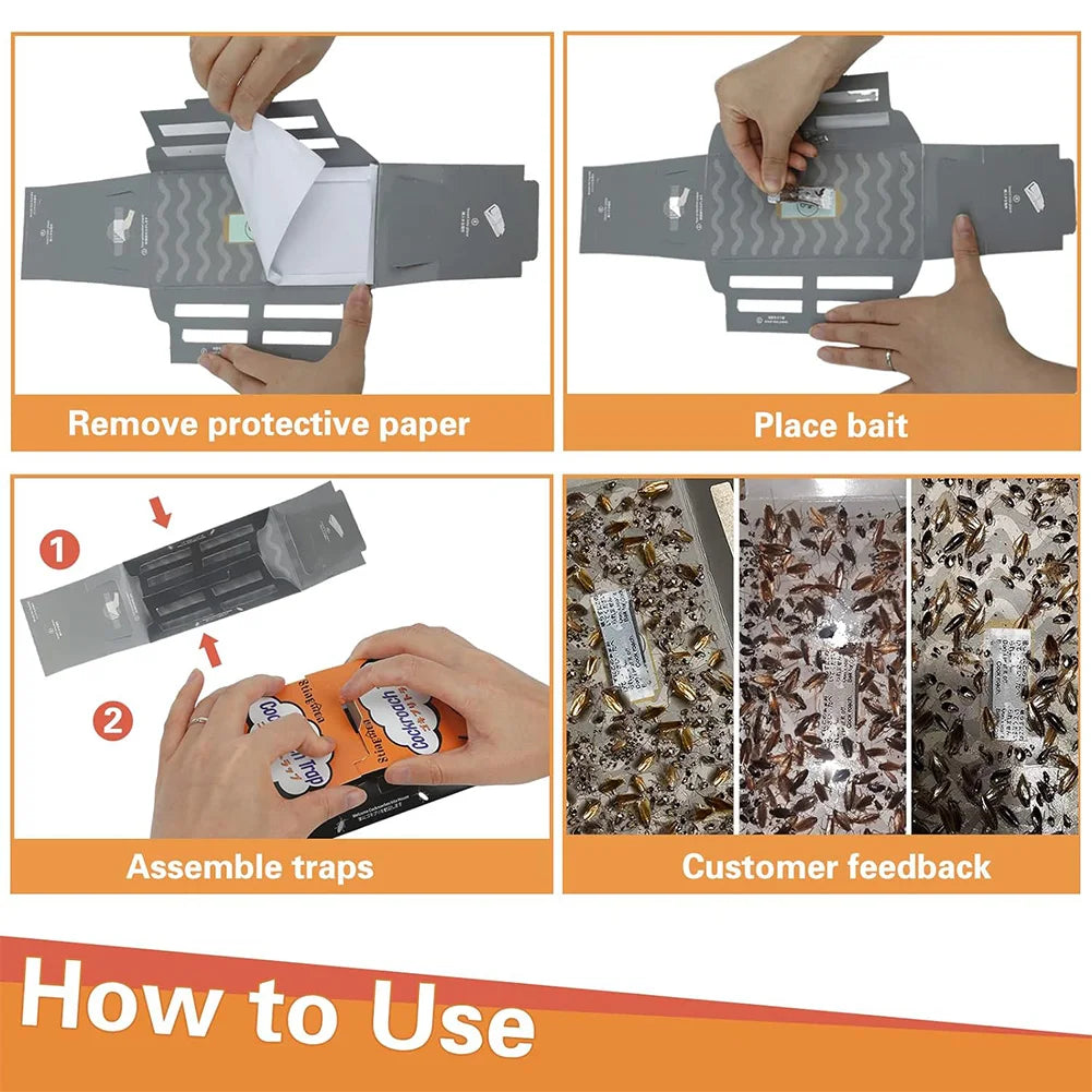 10 Pack Roach Baited Glue Traps