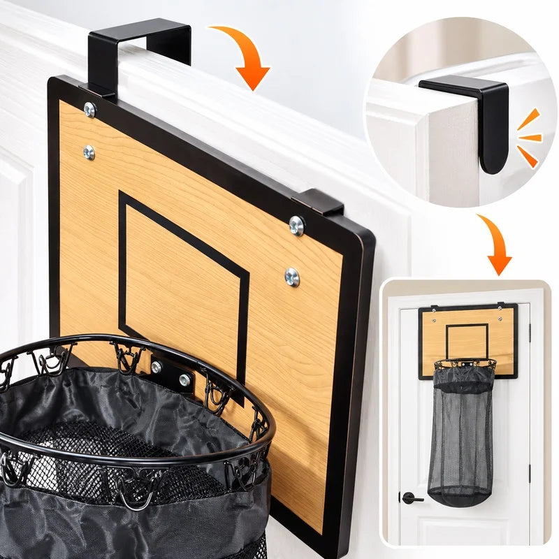 Wooden Basketball Hoop Laundry Hamper
