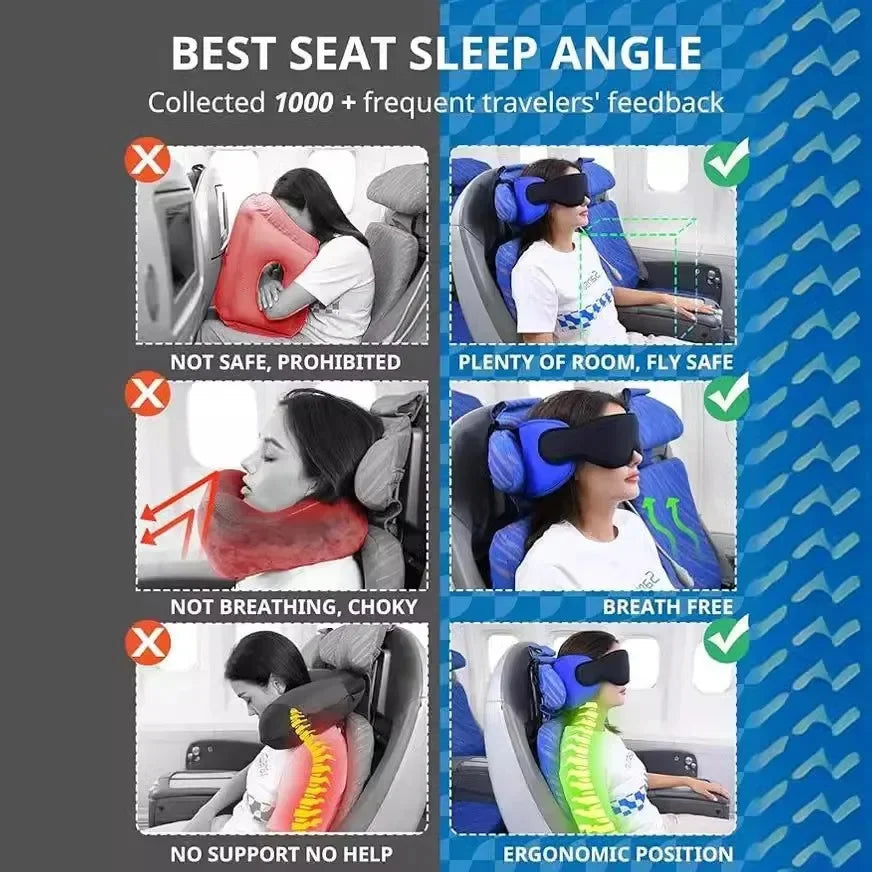 2 in 1 Comfort Headrest Blackout Eye Mask