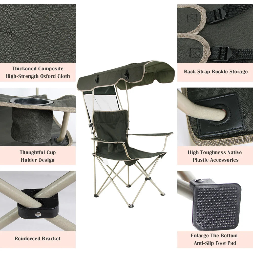 Portable Folding Chair With Canopy