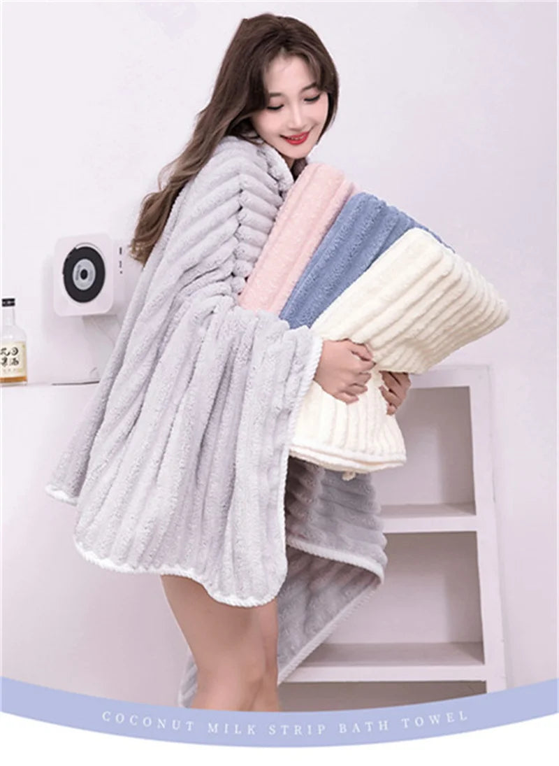 Quick Absorption Coral Plush Towel