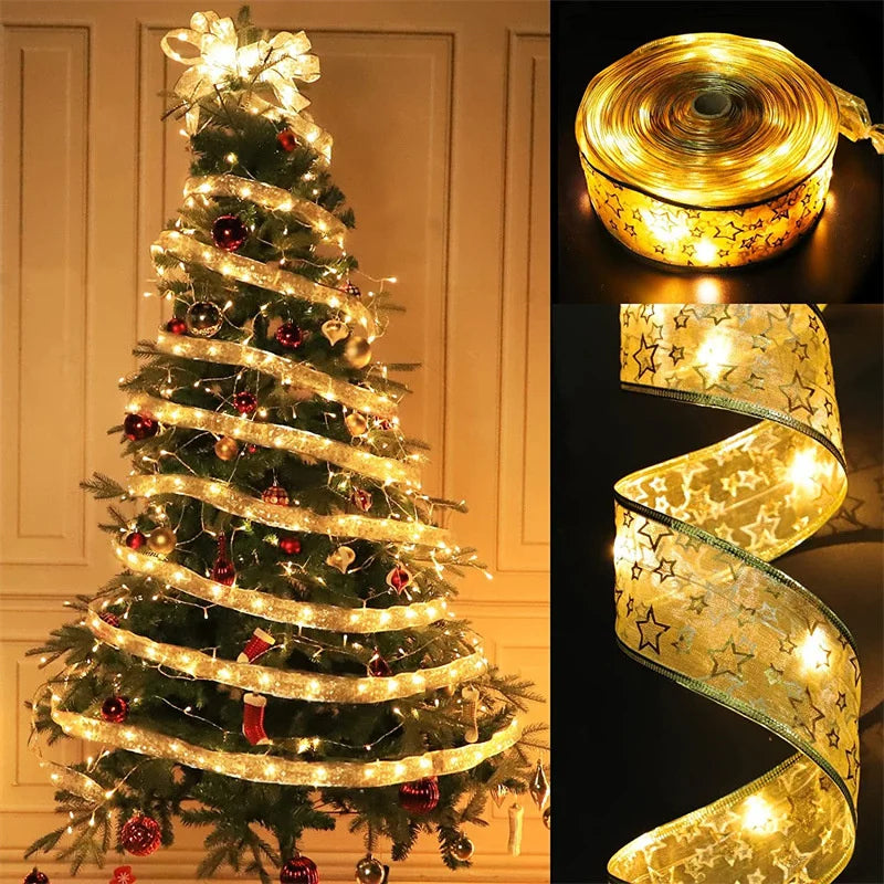 Christmas Ribbon Fairy Light For Decoration