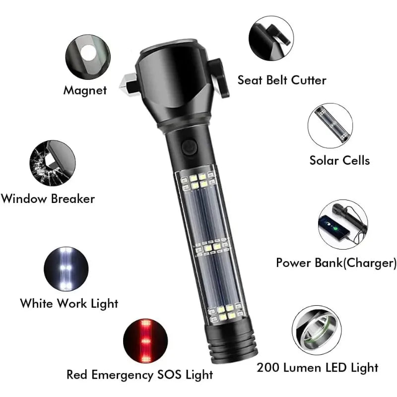Multifunctional Solar Power Flashlight