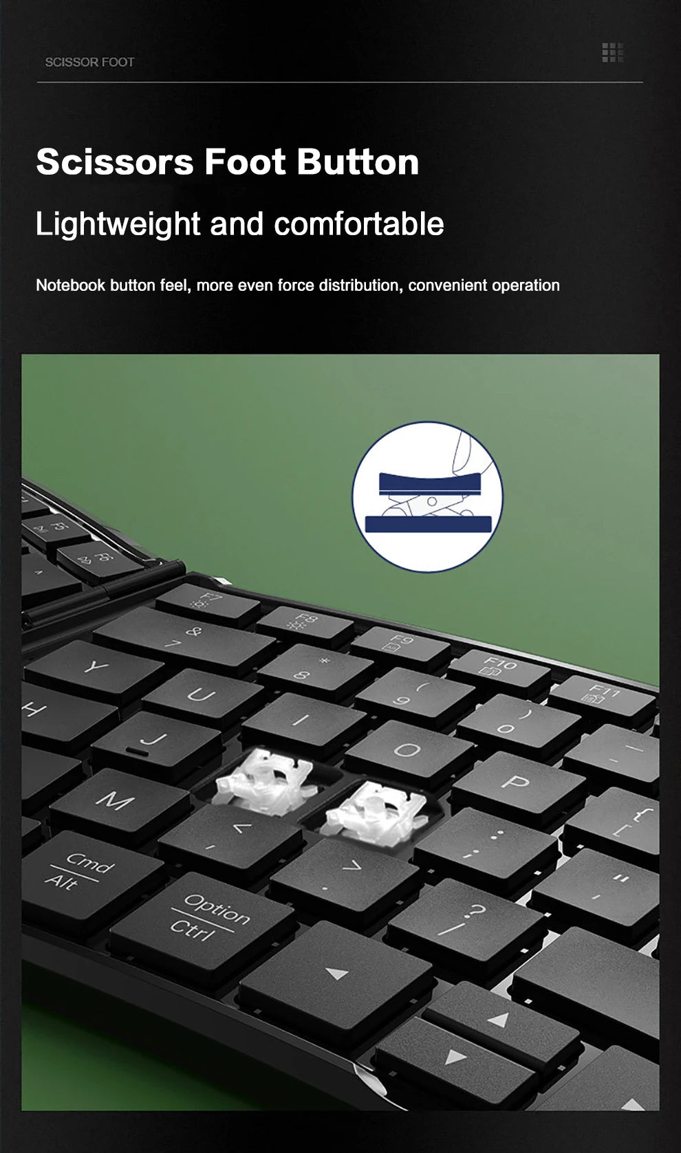 Ergonomic Multifunctional Foldable 3 in 1 Keyboard