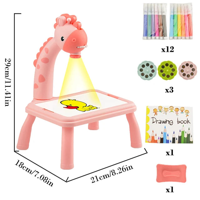 Kids LED Projector Painting Table