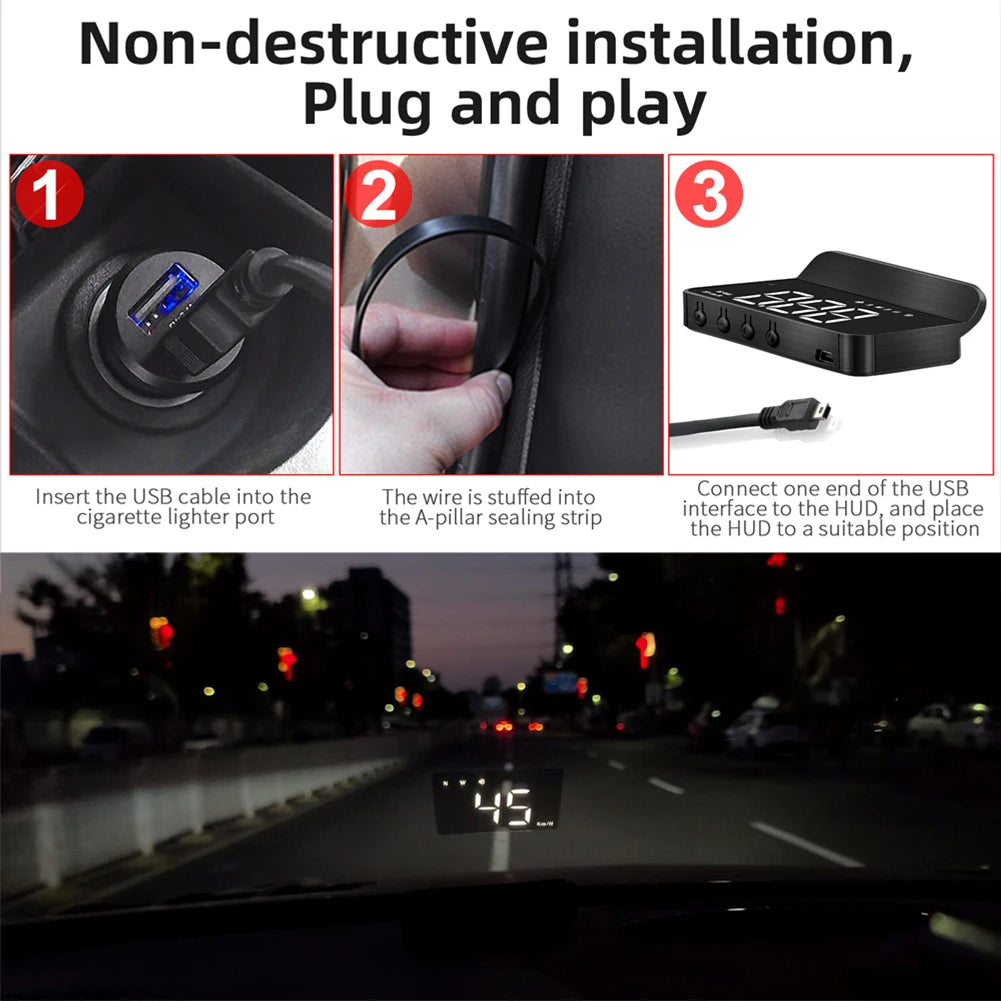 Car Windshield HUD Speedometer Projector