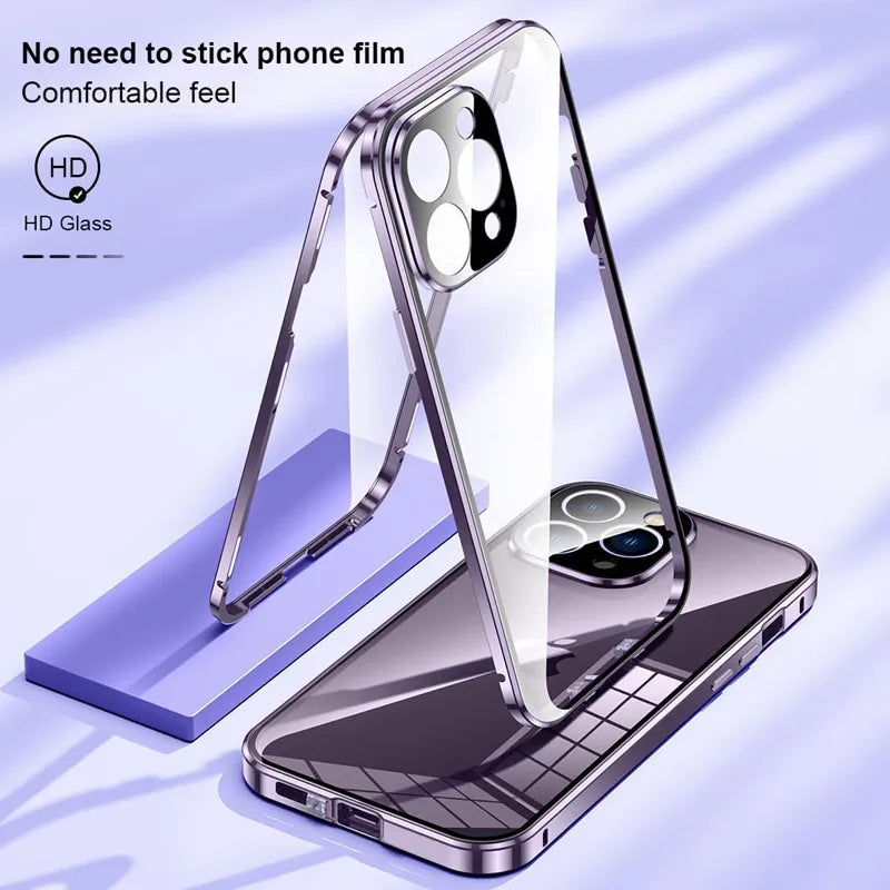 Double Sided Magnetic Glass Anti-Peep Mobile Case
