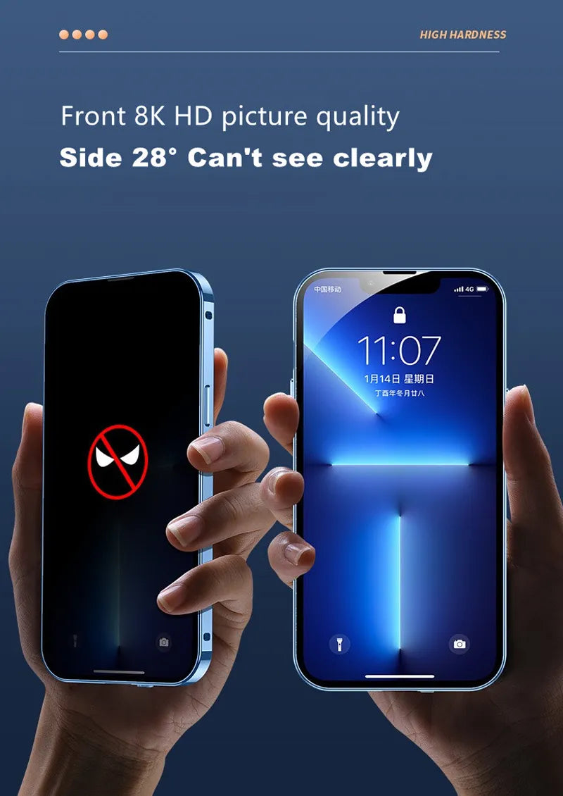 Double Sided Magnetic Glass Anti-Peep Mobile Case