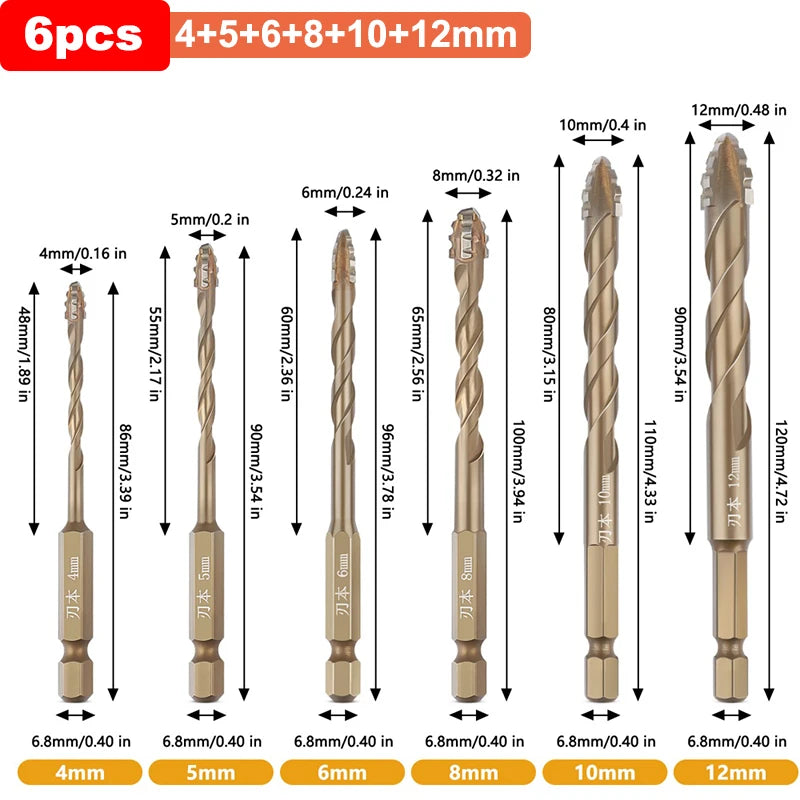 Titanium Steel Cross Drill Bit