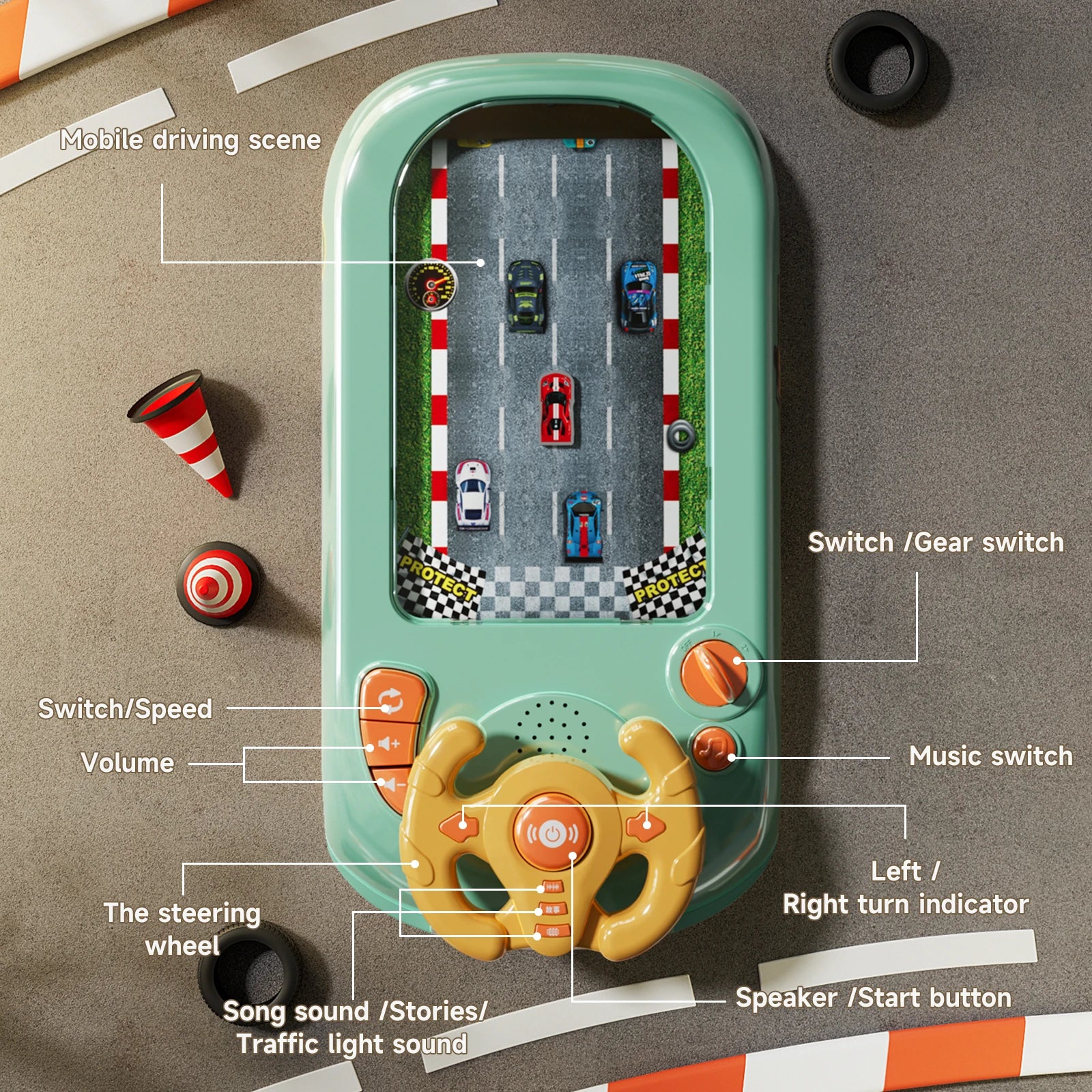 Kids Simulated Race Driving Toy