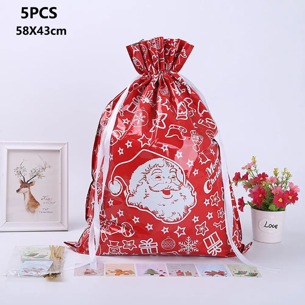 Drawstring Gift Wrapping Bags 5Pcs