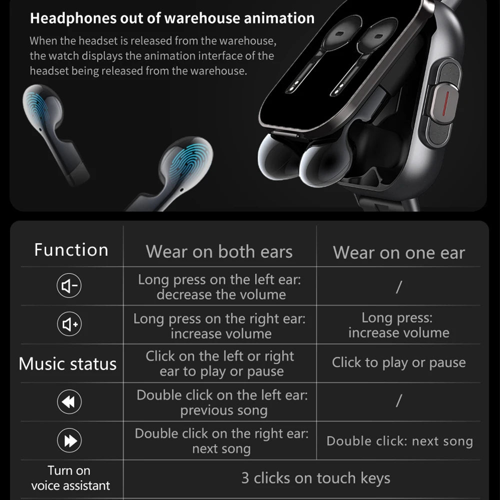 2 in 1 Smartwatch With Earbuds