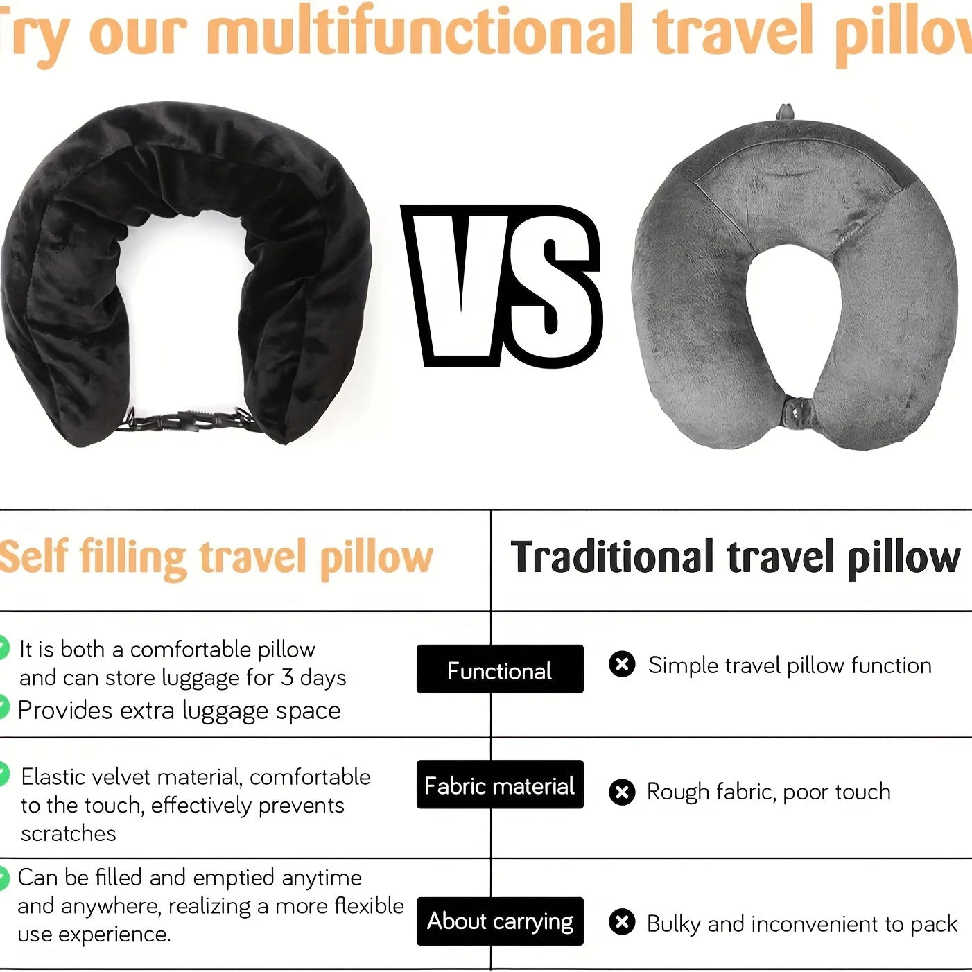 Travel Easy Storage Neck Pillow