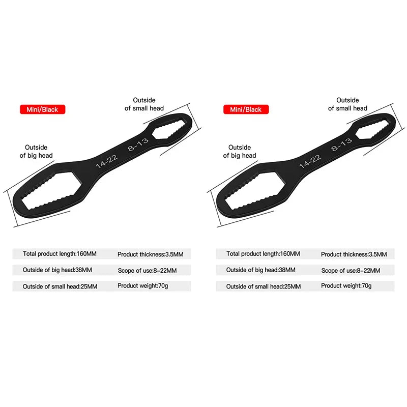Universal Multi-size Double End Wrench