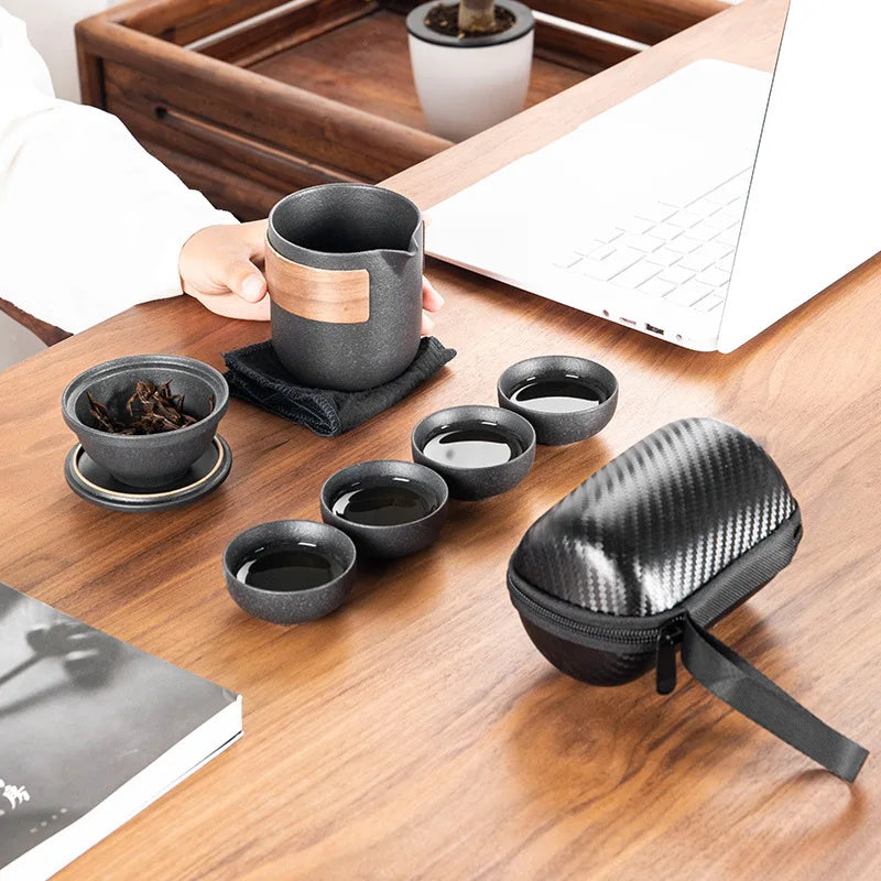 Portable Travel Ceramic Teaware Set