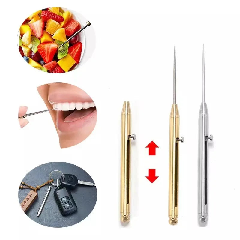 Multifunctional Alloy Telescopic Toothpick