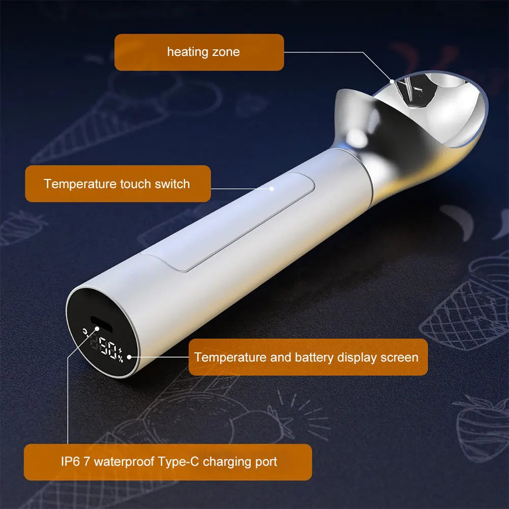 Heated Ice Cream Scooper With LED Display