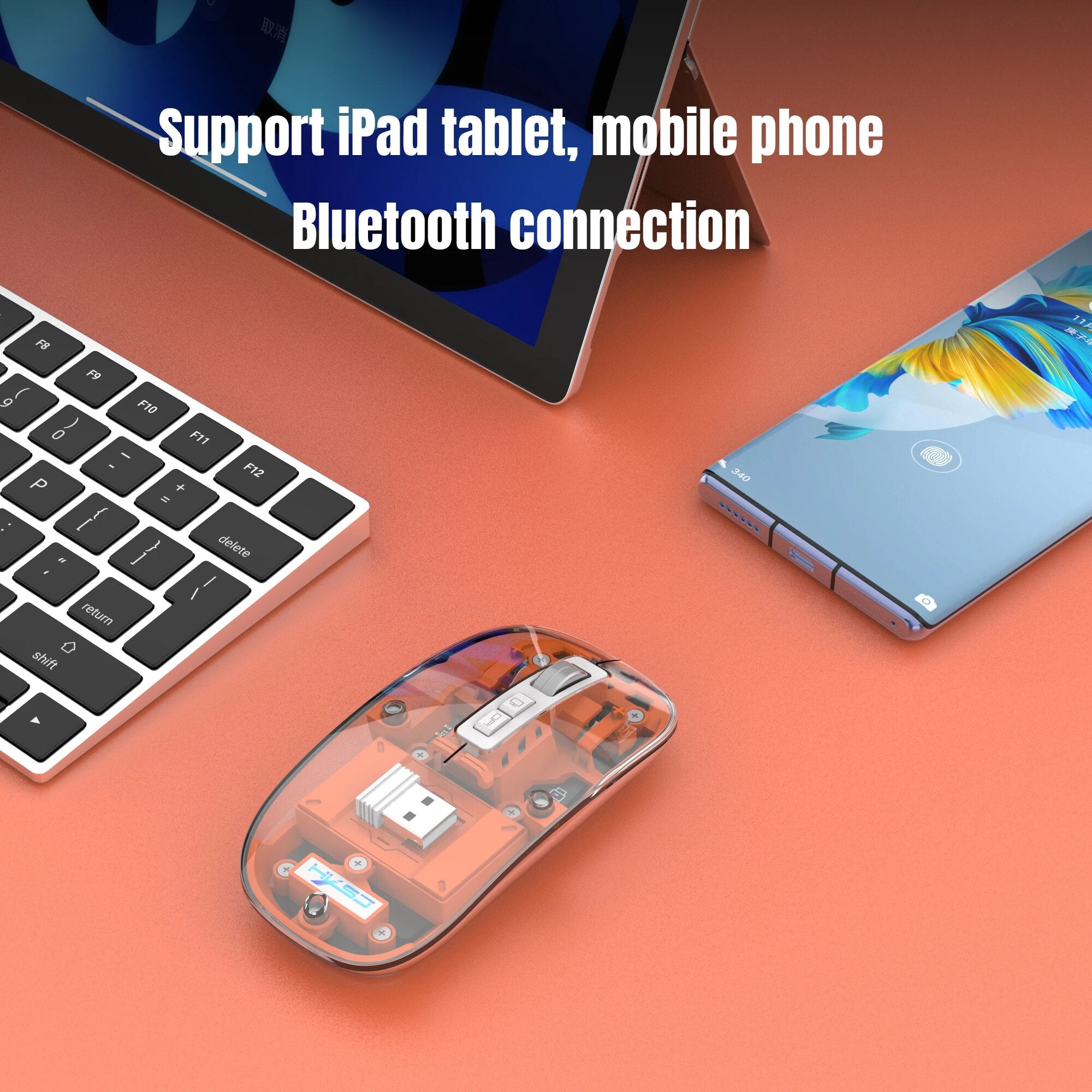 Transparent Wireless Bluetooth Mouse
