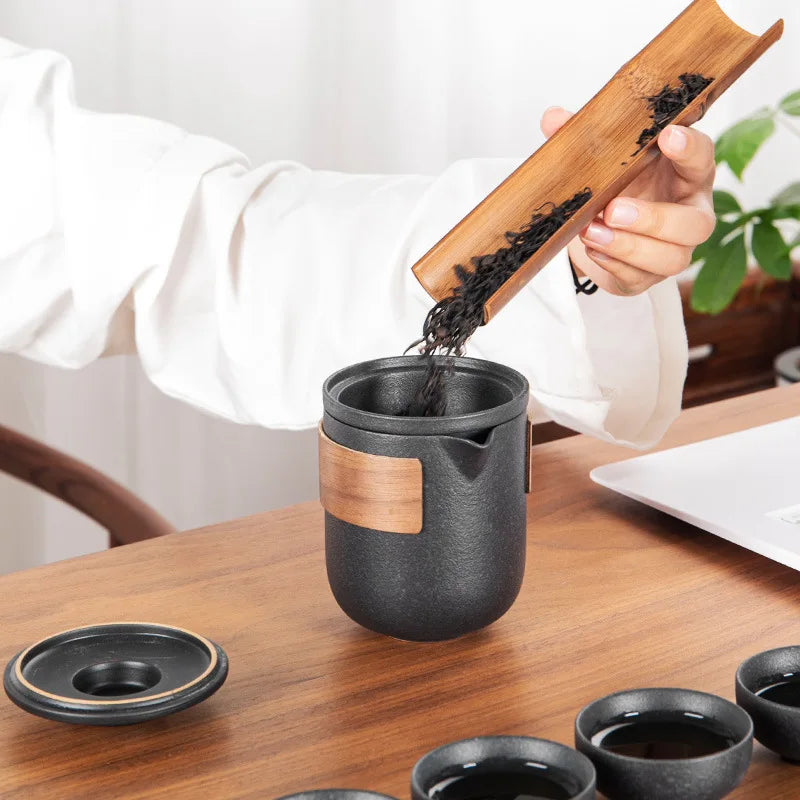Portable Travel Ceramic Teaware Set