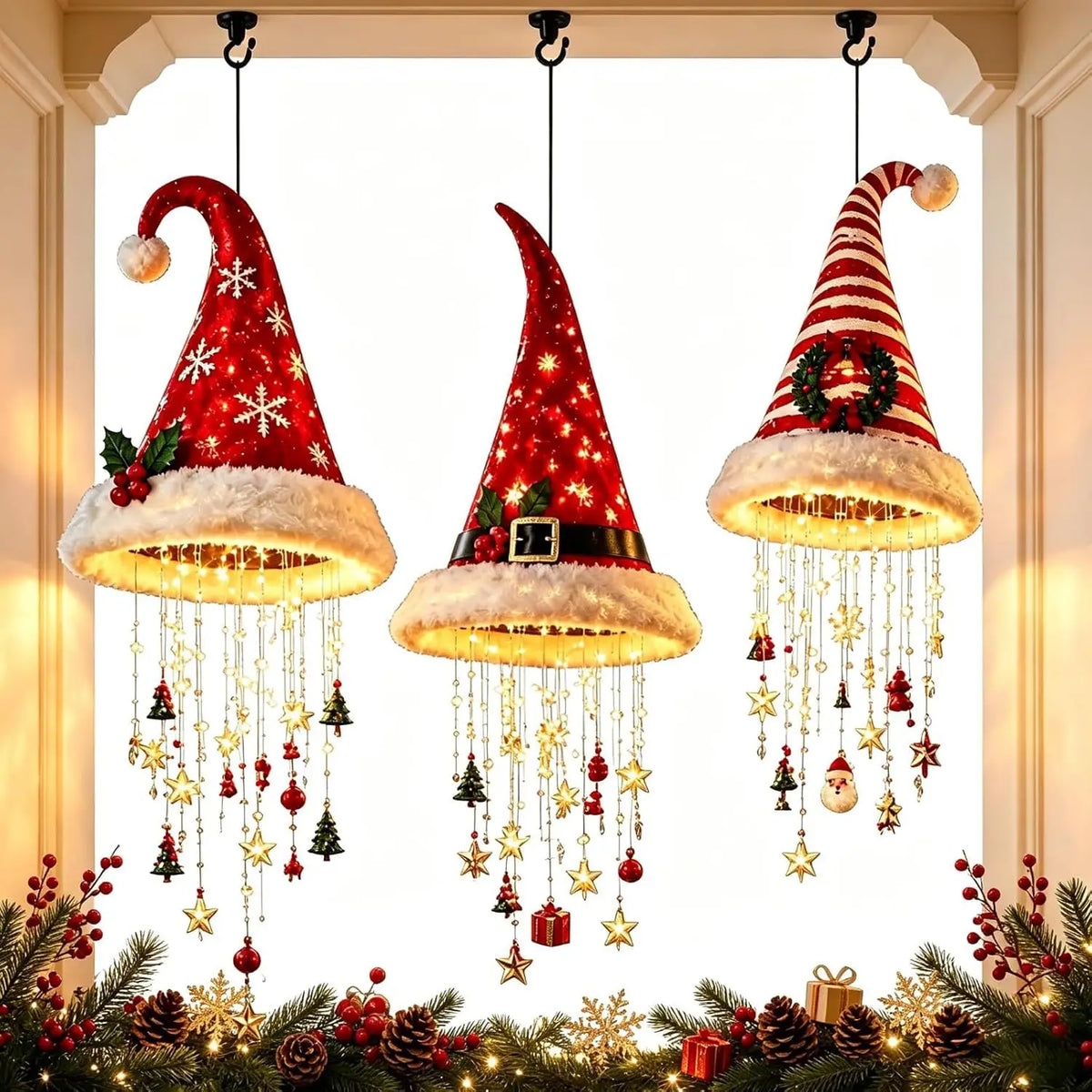 LED Christmas Hat Hanging Light