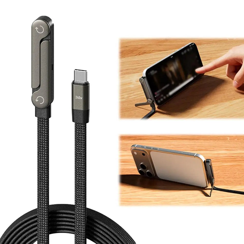 240W Fast Charging Foldable Phone Holder Data Cable