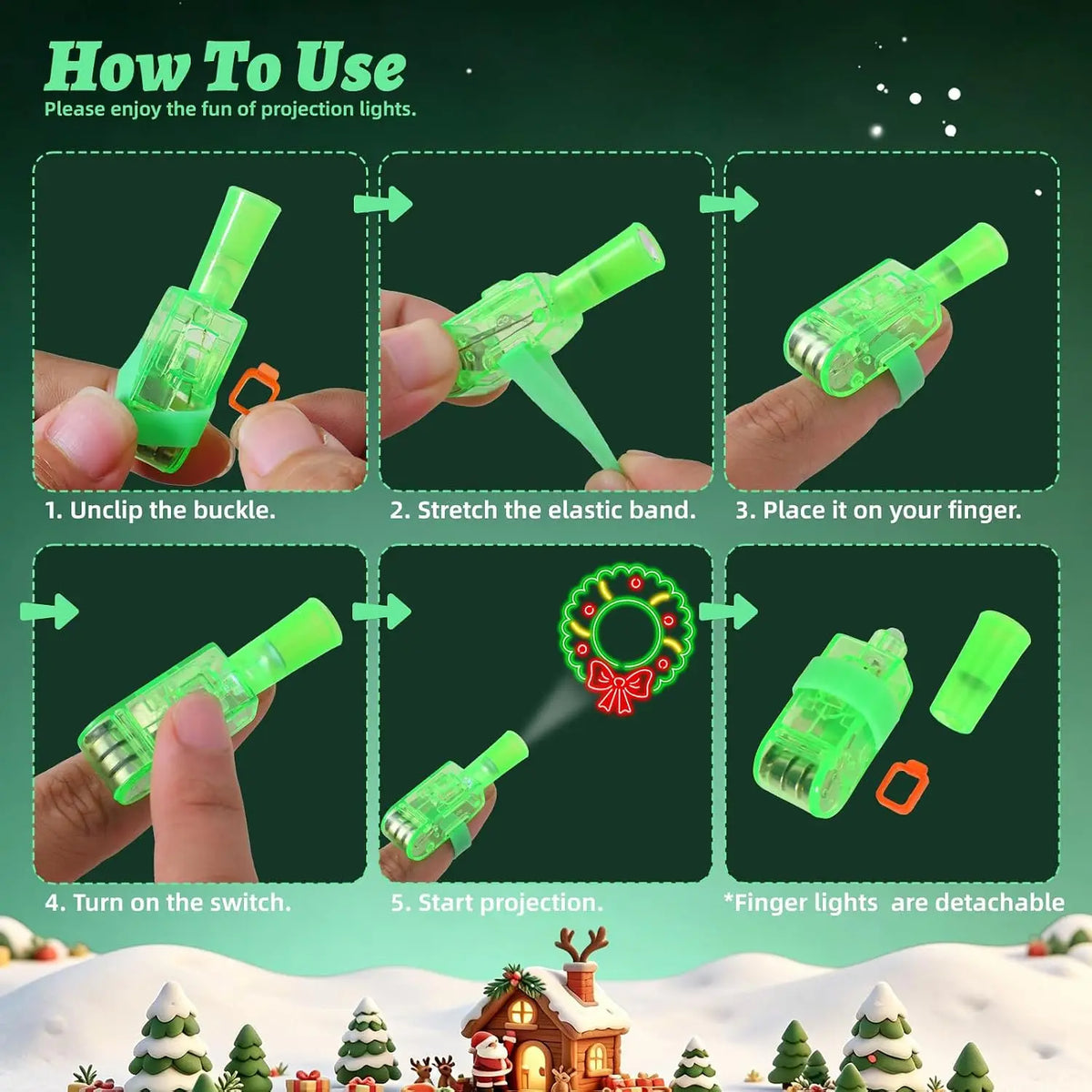 LED Finger Projector Lights