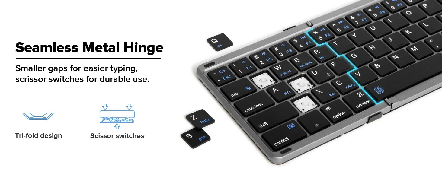 2 in 1 Touchpad Bluetooth Foldable Keyboard