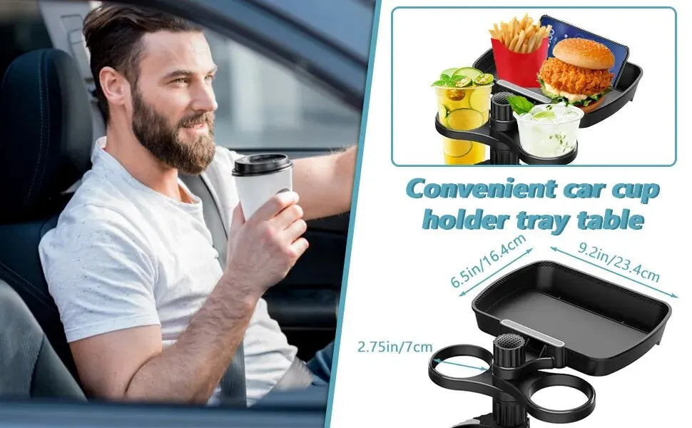 Car Cup Holder with Detachable Tray