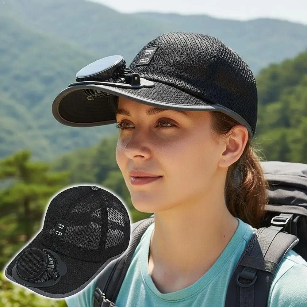 Solar & USB Charging Fan Hat
