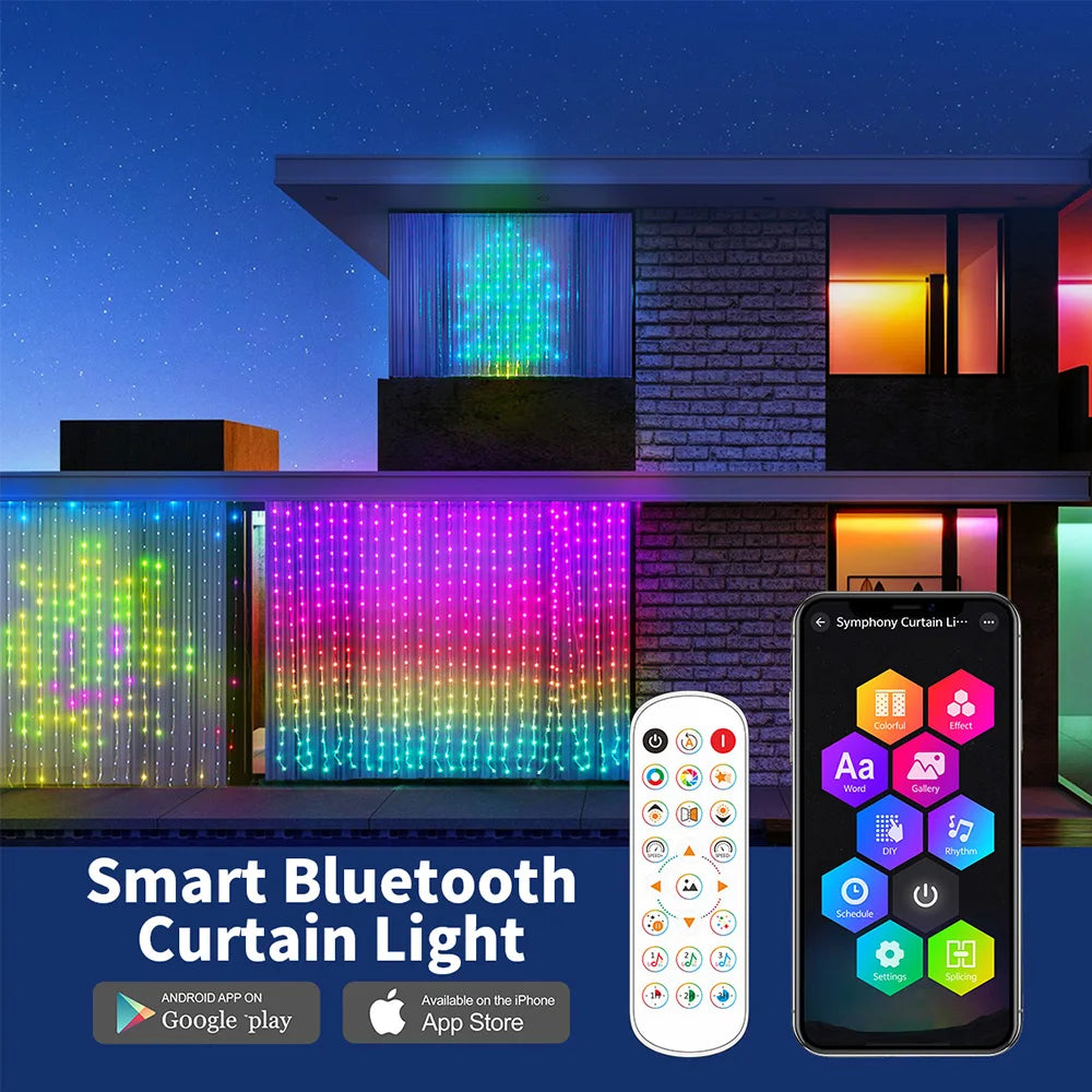 Smart LED Curtain String Lights