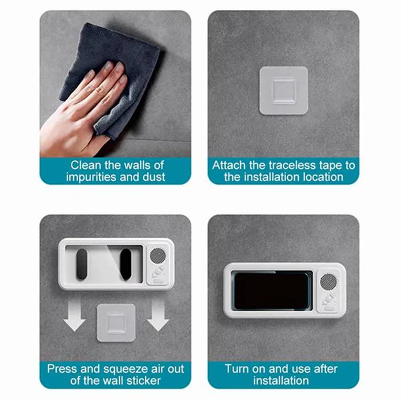 Adjustable Waterproof Wall Mount Phone Holder