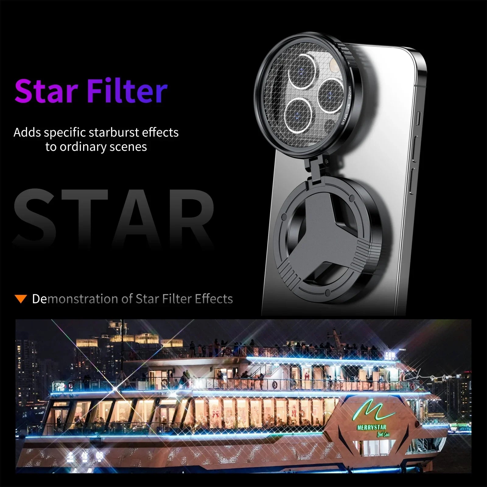 2-in-1 Magnetic CPL & Star Filter Lens
