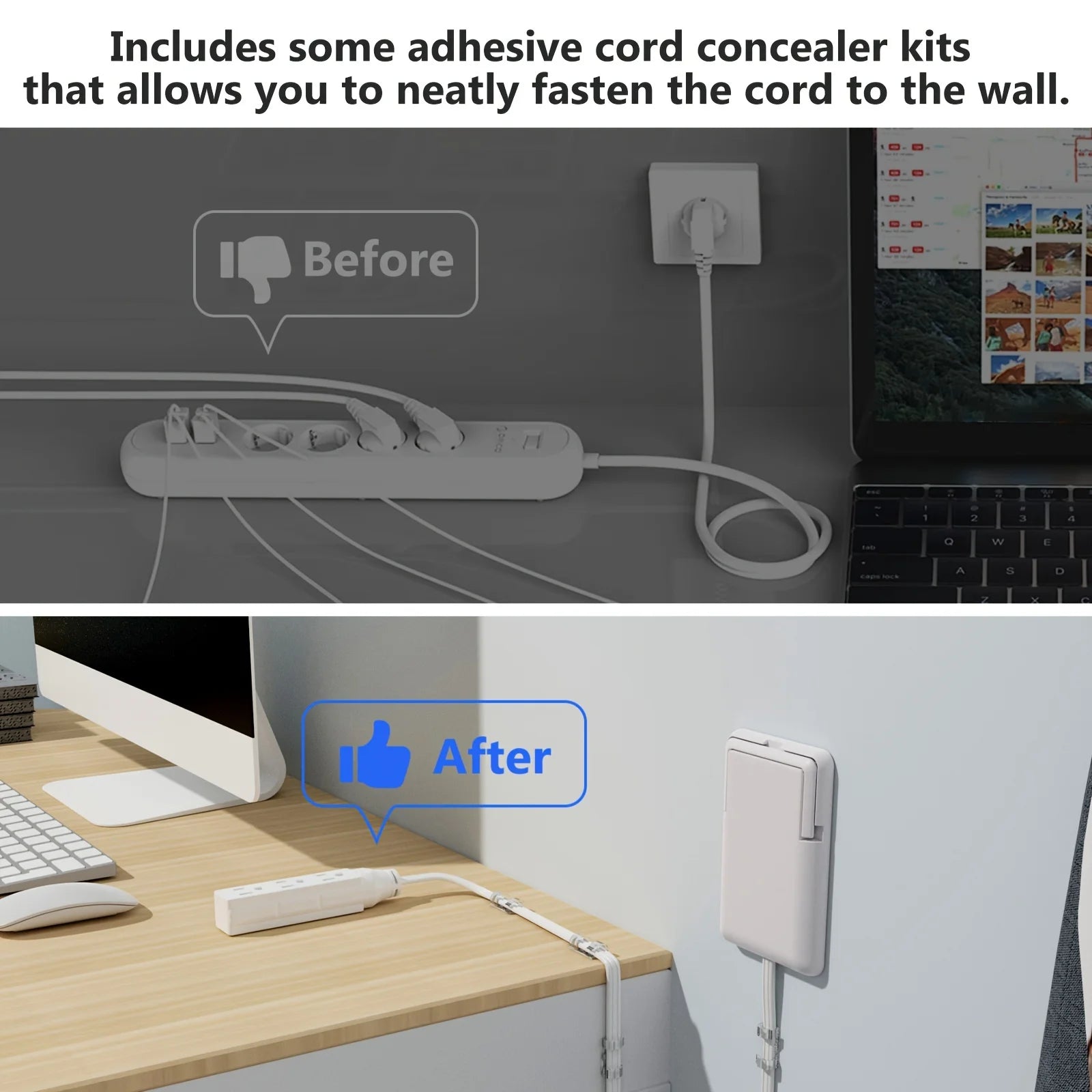 Ultra-Thin Wall Panel Plug with Extension Cord