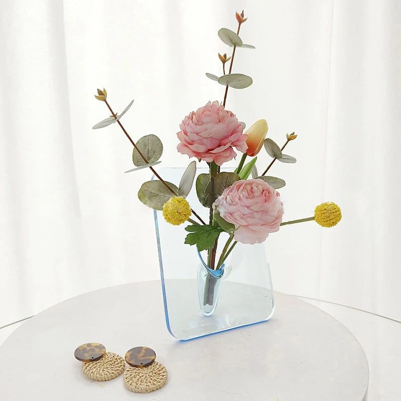 Acrylic Floral Photo Frame Vase