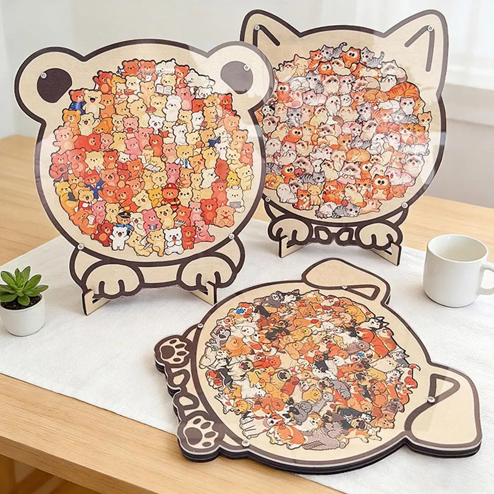 Cute Animal-Shaped Wooden Puzzle