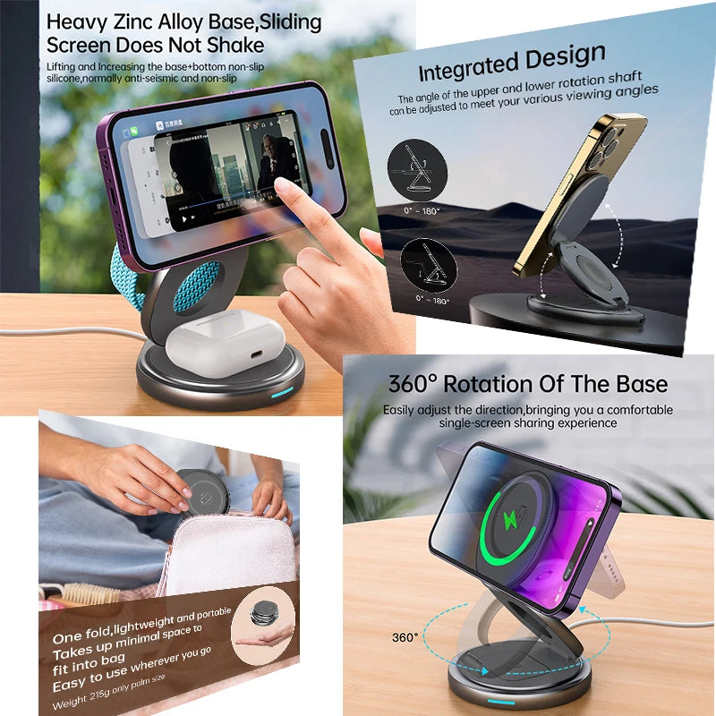 3 in 1 Foldable Magnetic Wireless Charger