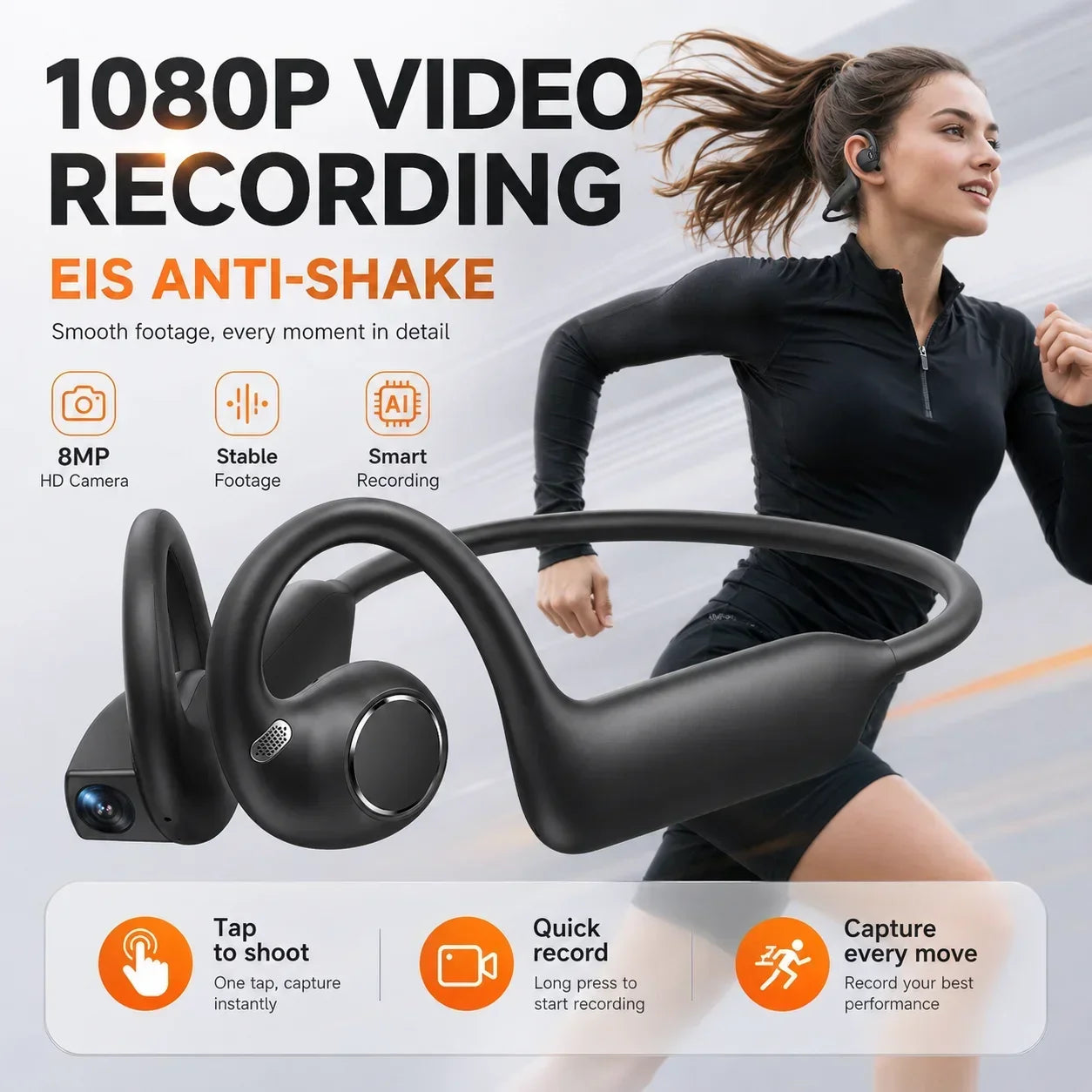 Smart AI Camera Bluetooth Headphones