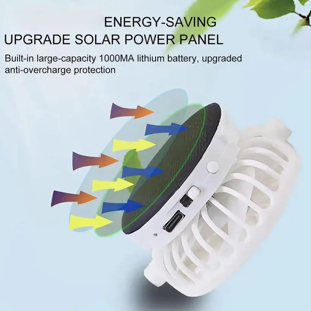 Solar & USB Charging Fan Hat