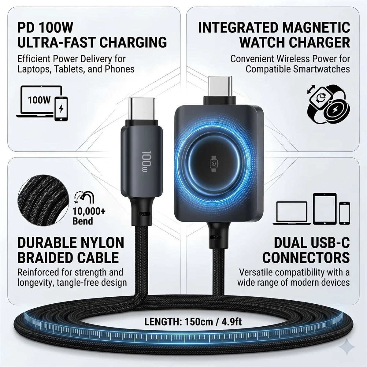2-in-1 Magnetic Fast Charging Cable