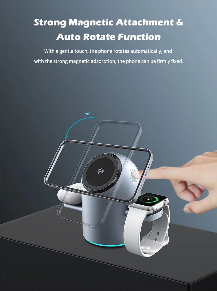 3 in 1 Magnetic Wireless Fast Charging Station