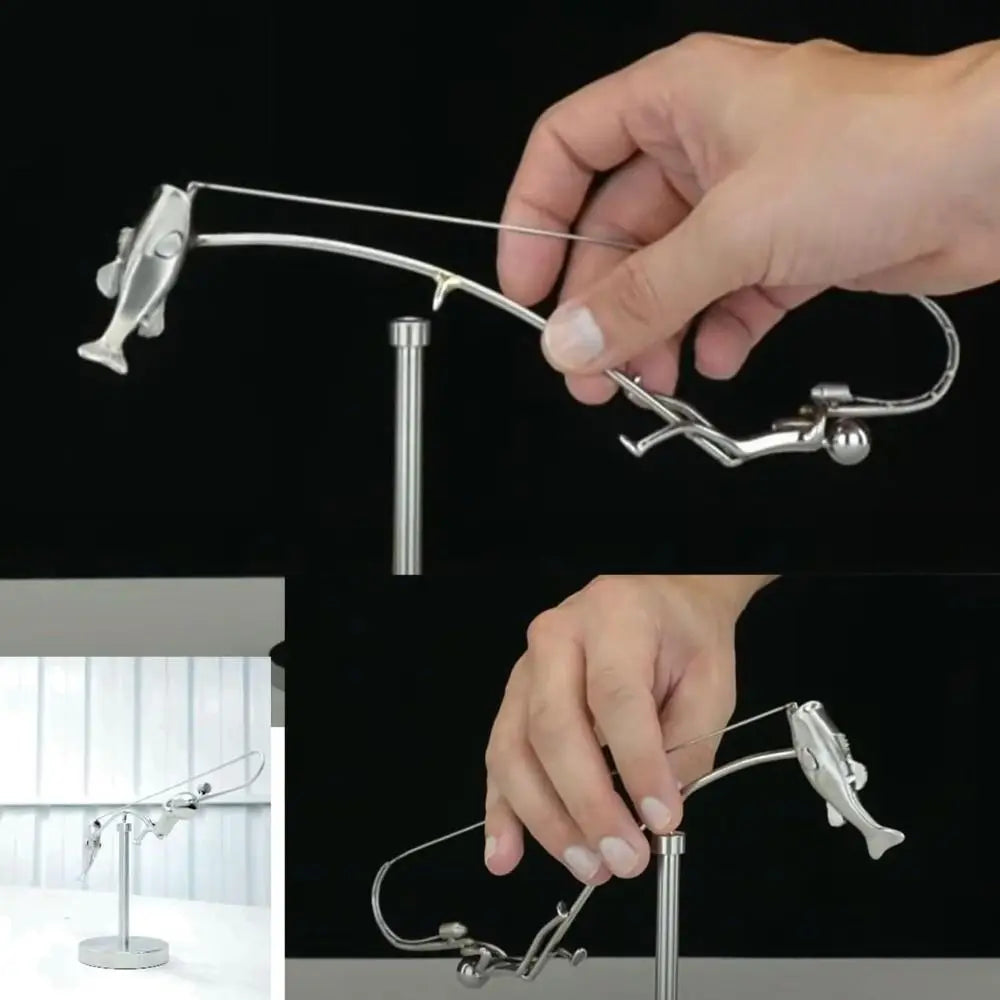 Handmade Kinetic Fishing Sculpture
