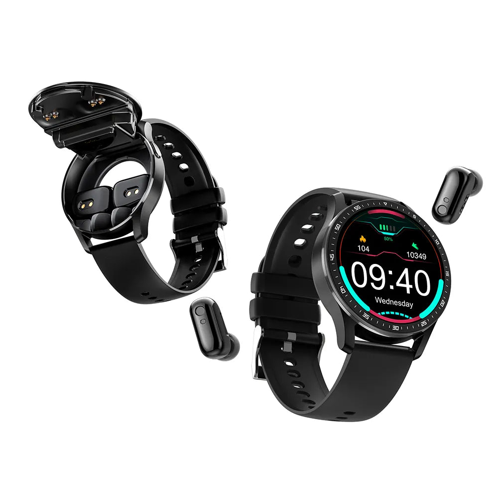 Two In One Smart Watch With Bluetooth Earbuds
