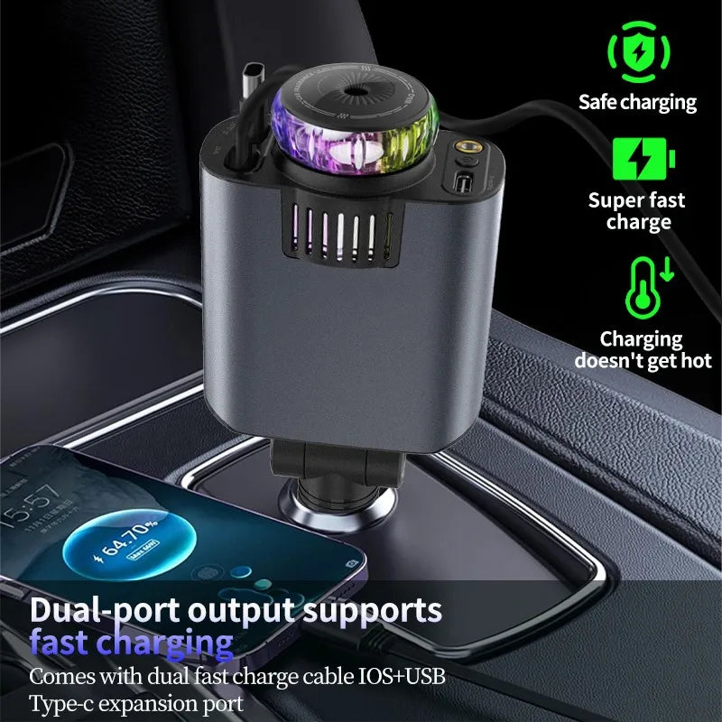 5-in-1 Car fast charger with Air Freshener